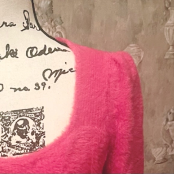 FREE PEOPLE MEDIUM MOONBEAM PINK PUFFED SLEEVE SWEATER MEDIUM - Picture 6 of 9